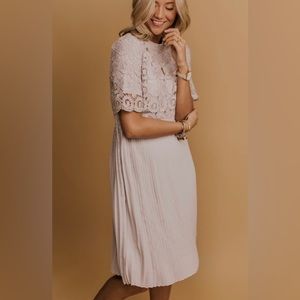 Roolee Jerome crochet pleated midi dress